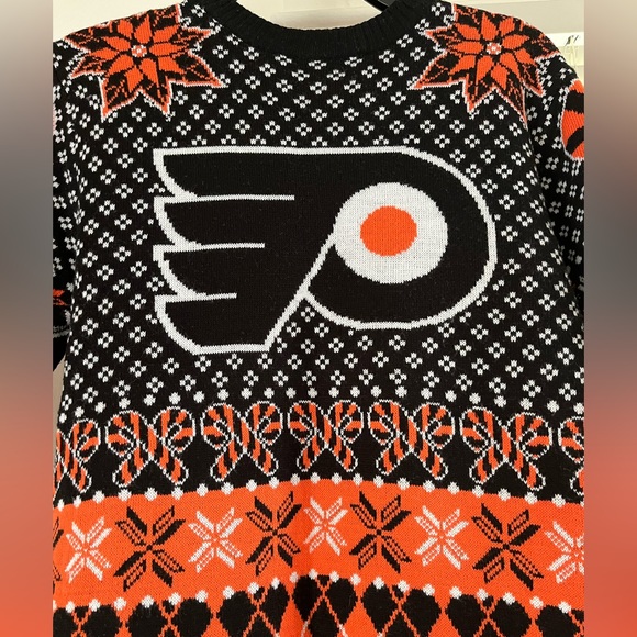 Philadelphia Flyers NHL Ugly Sweater, orange and black, men’s size small - Picture 2 of 10